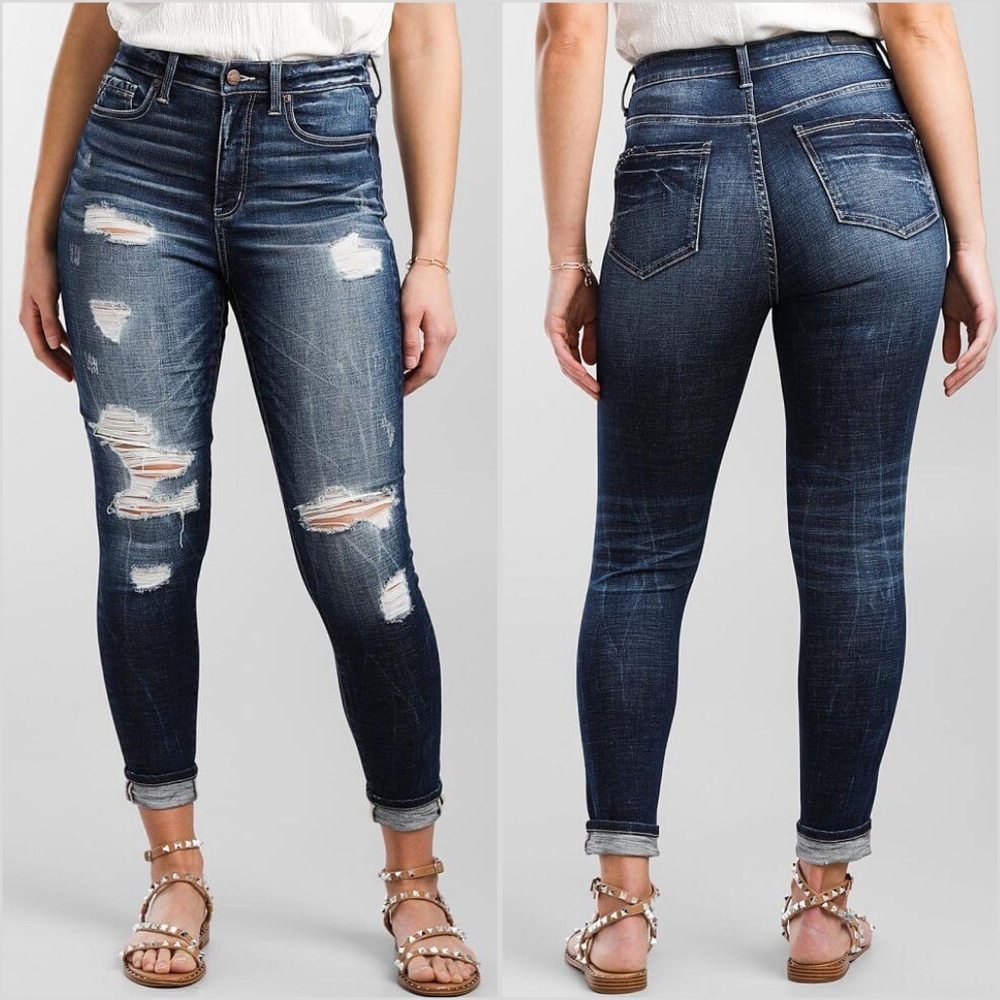 SOLD Buckle Black Fit 75 High Rise Distressed Skinny Jeans sz 33 (14/16) - Picture 1 of 5